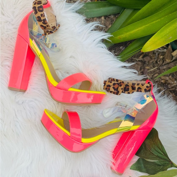 NEW | Dolls Kill Lemonade Neon Block Heels - Picture 2 of 8